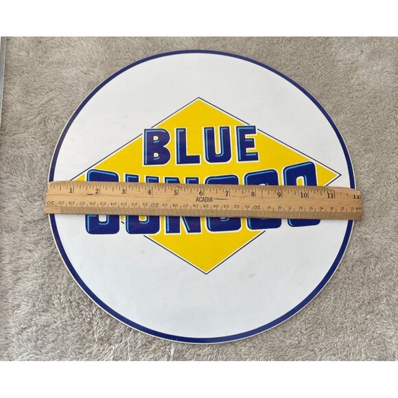 Vintage Blue Sunoco Gasoline Advertising Sign Sticker Round 12 Inch - Picture 2 of 5
